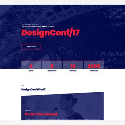 Elementorism Designconf Landing Page Template