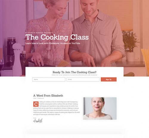 Elementorism Elizabeth Landing Page Template