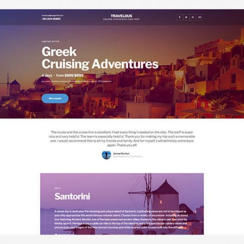 Elementorism Travelous Landing Page Template