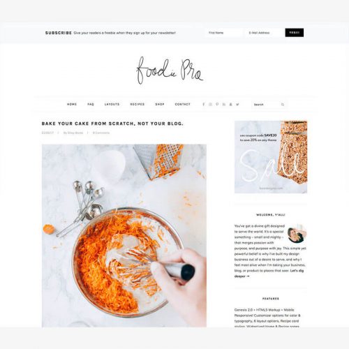 Foodie Pro Theme + Genesis Framework