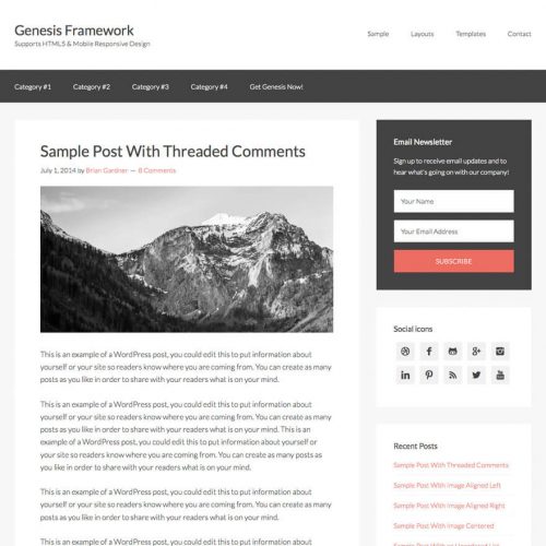 Genesis Sample Theme + Genesis Framework
