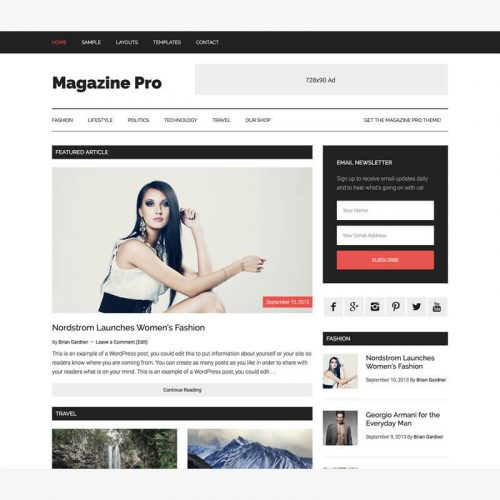 Magazine Pro Theme + Genesis Framework