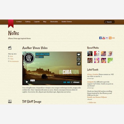 Notes Wordpress theme by Themify