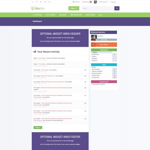 Hirebee Wordpress Freelancer Theme