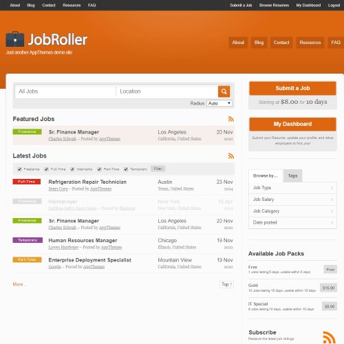 JobRoller WordPress Job Board Theme AppThemes