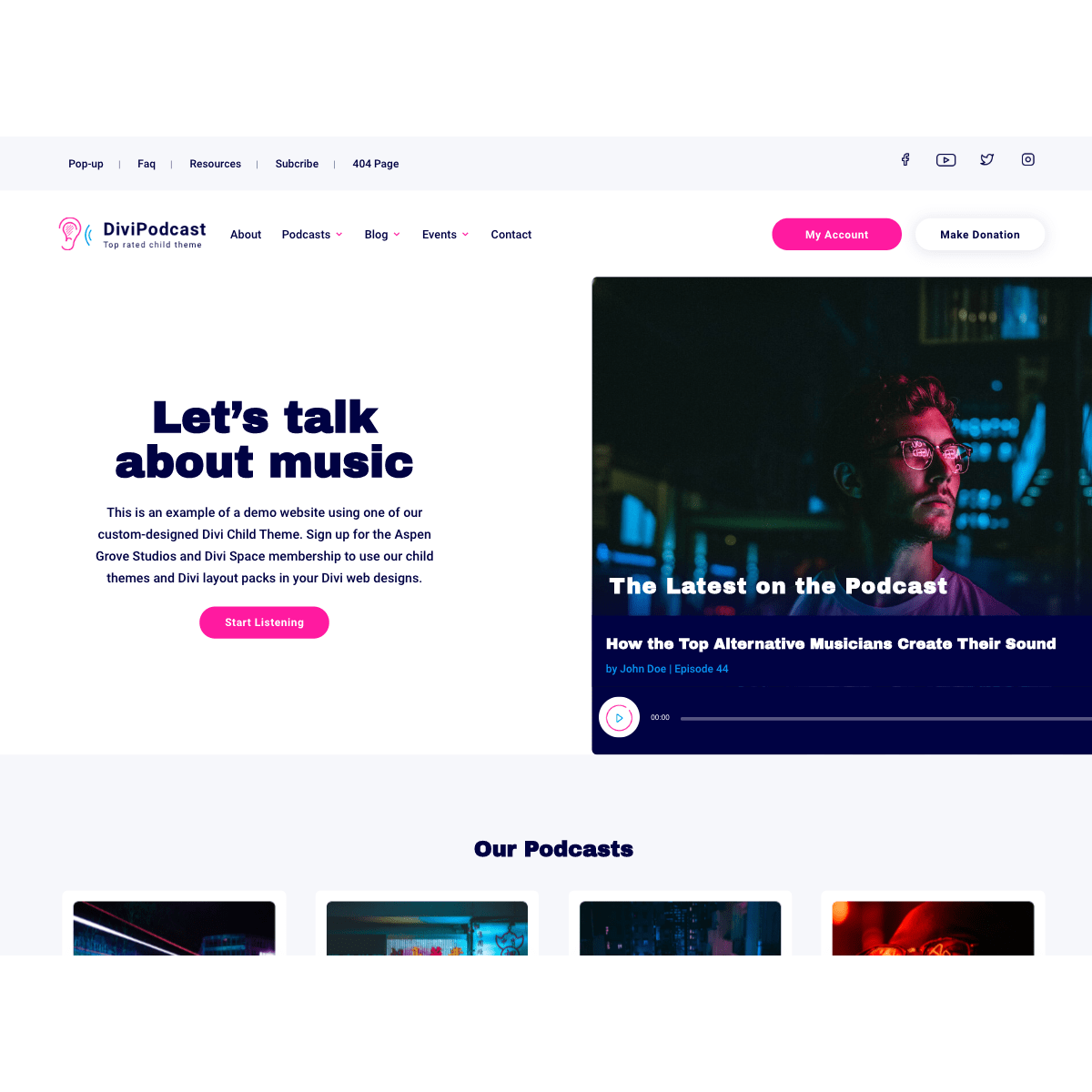 Divi Podcast Theme
