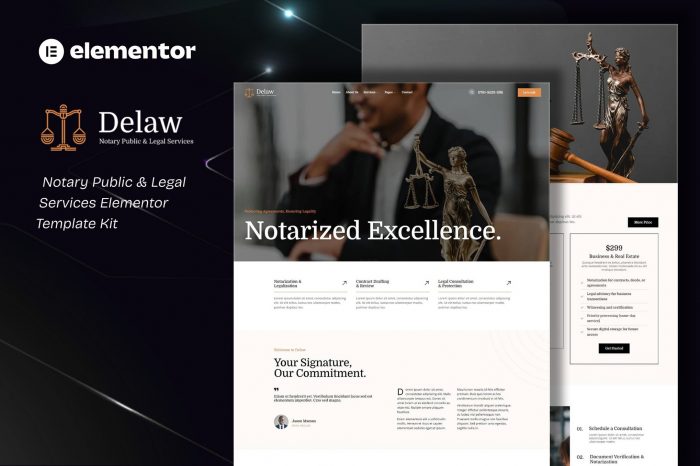 Delaw – Notary Public & Legal Services Elementor Template Kit