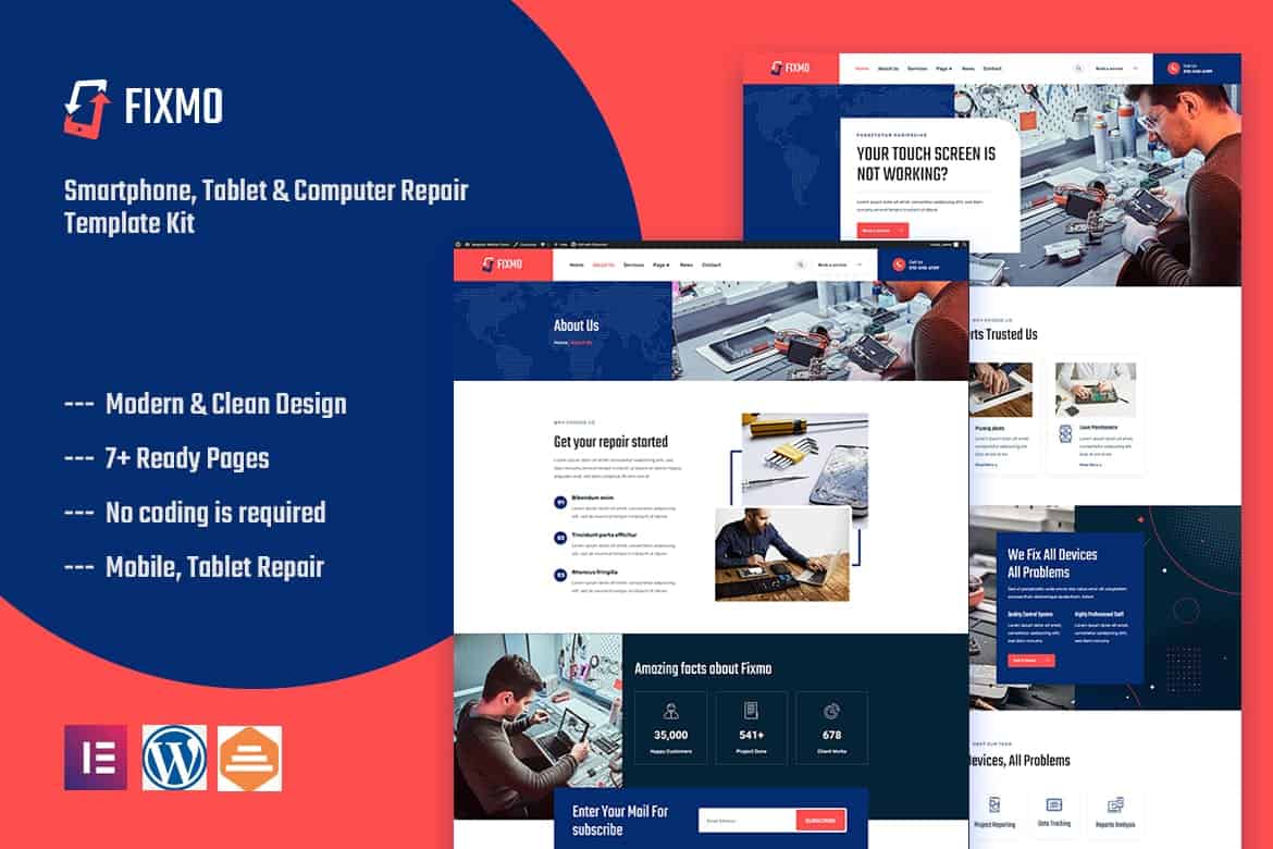 Fixmo - Smartphone, Tablet & Computer Repair Template Kit