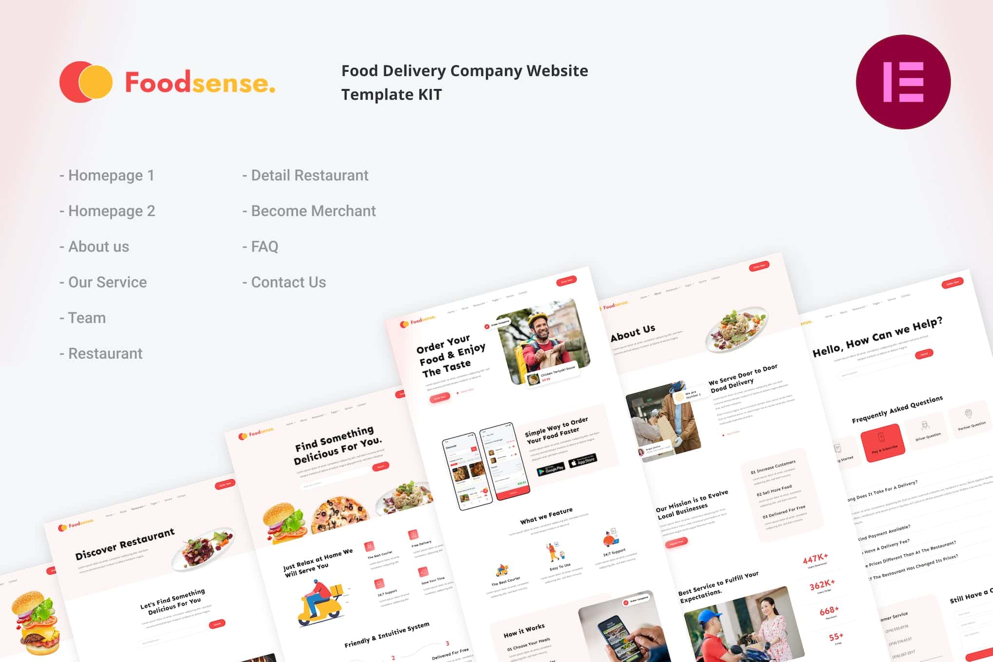 FoodSense | Food Delivery Elementor Template Kit