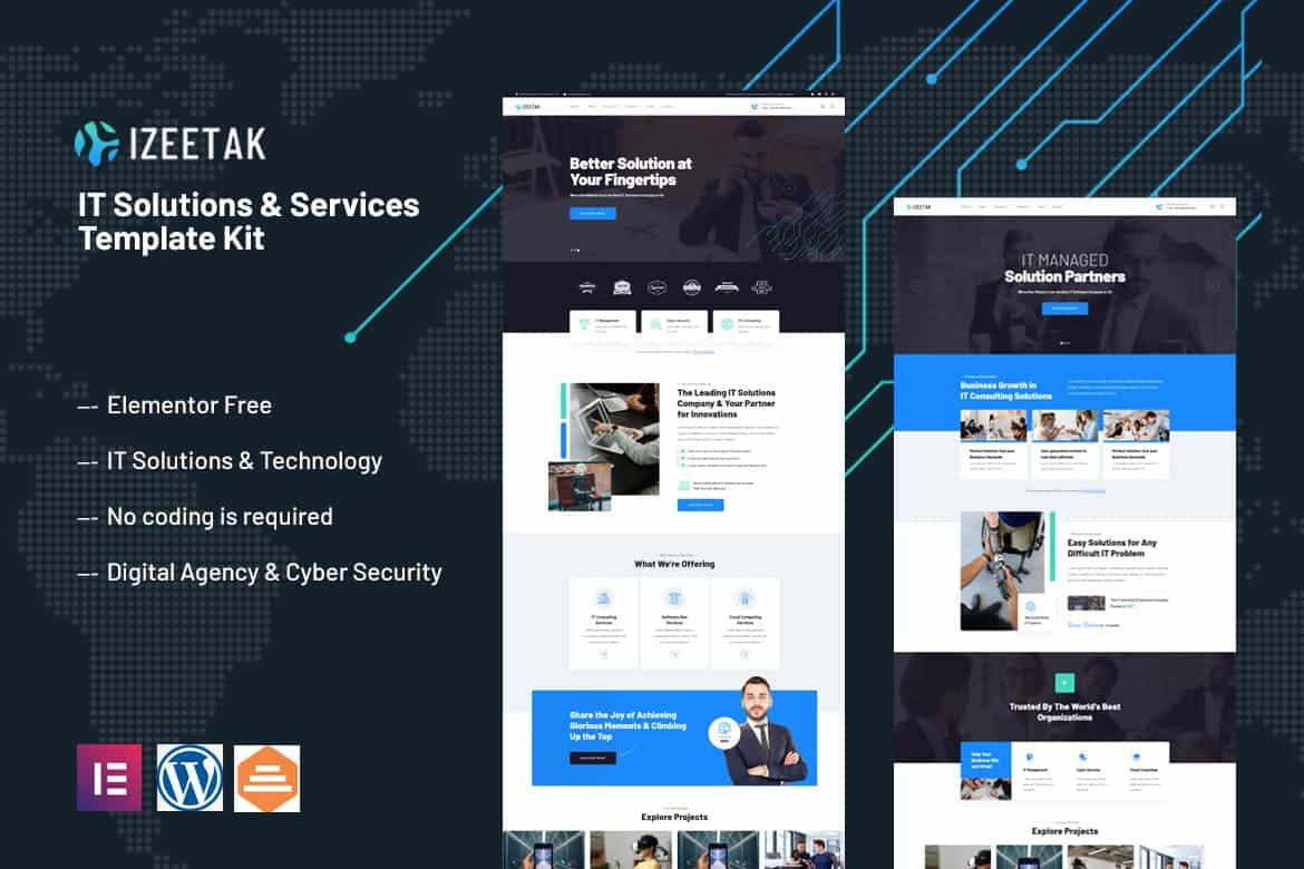 Izeetak - IT Solutions & Services Elementor Template Kit