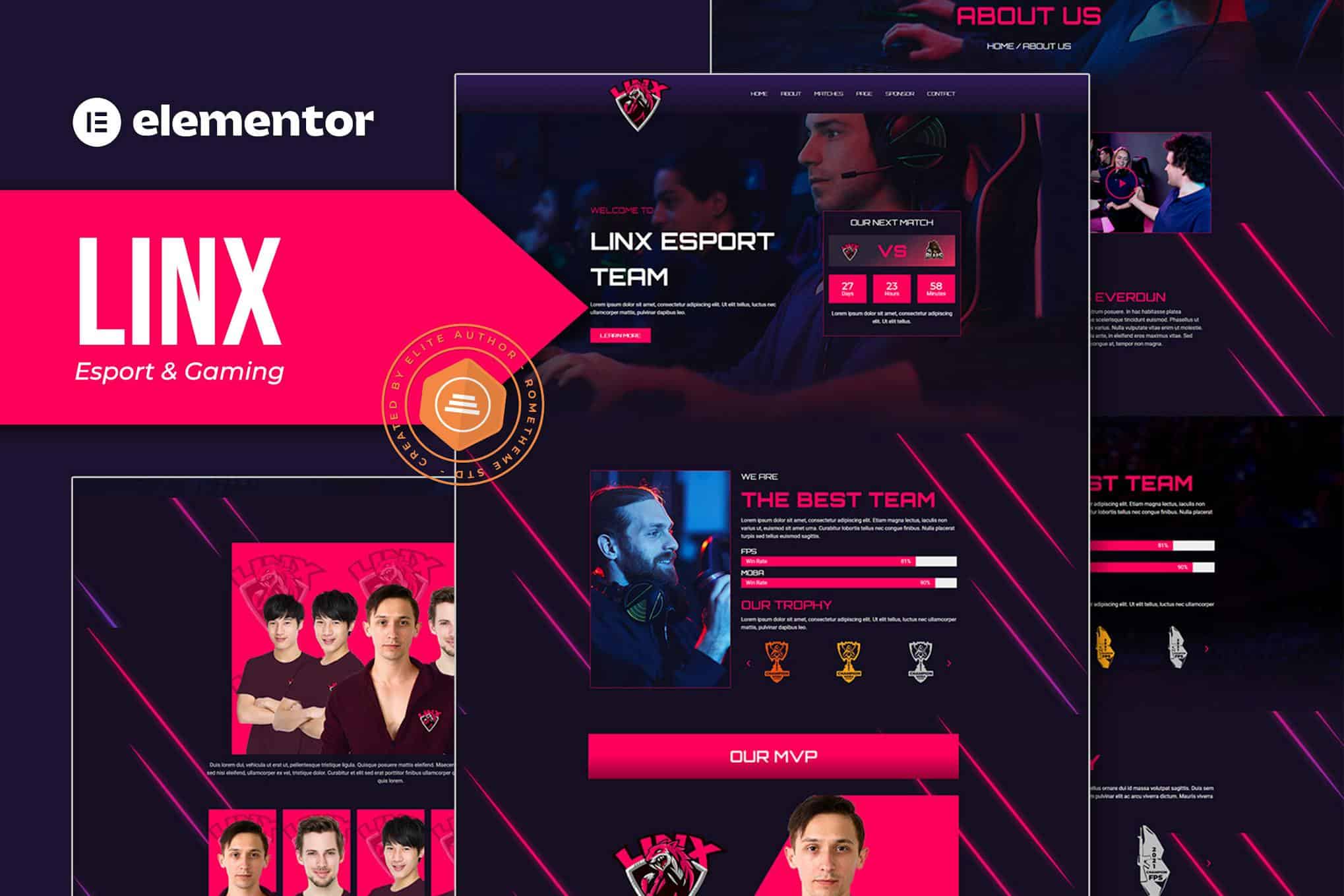 Linx - Esport & Gaming Elementor Template Kit