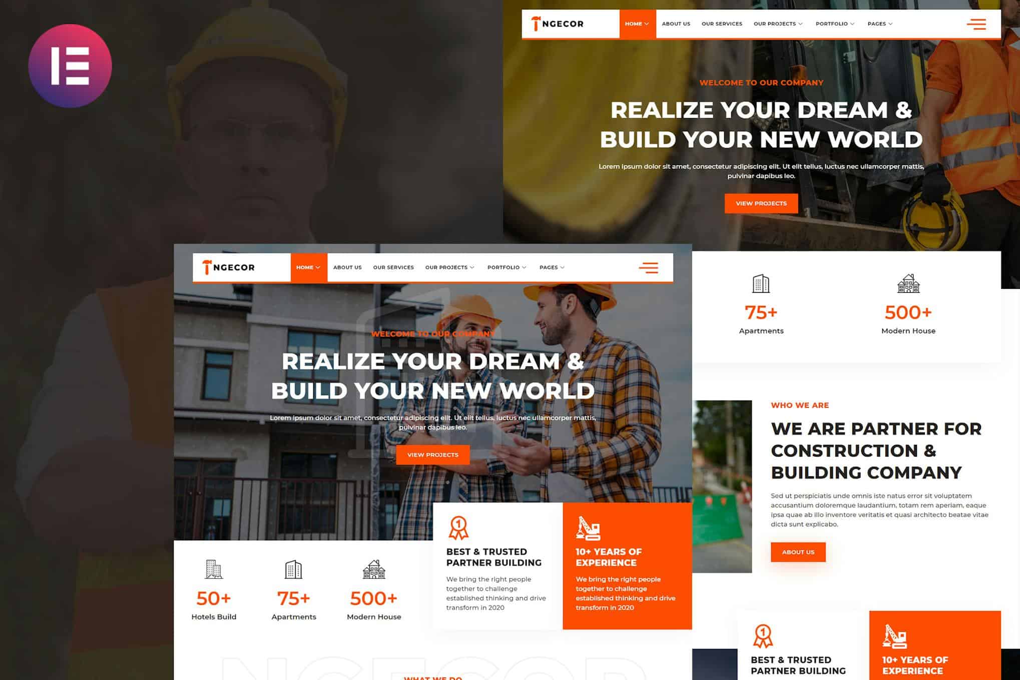 Ngecor - Construction & Building Company Elementor Template Kit