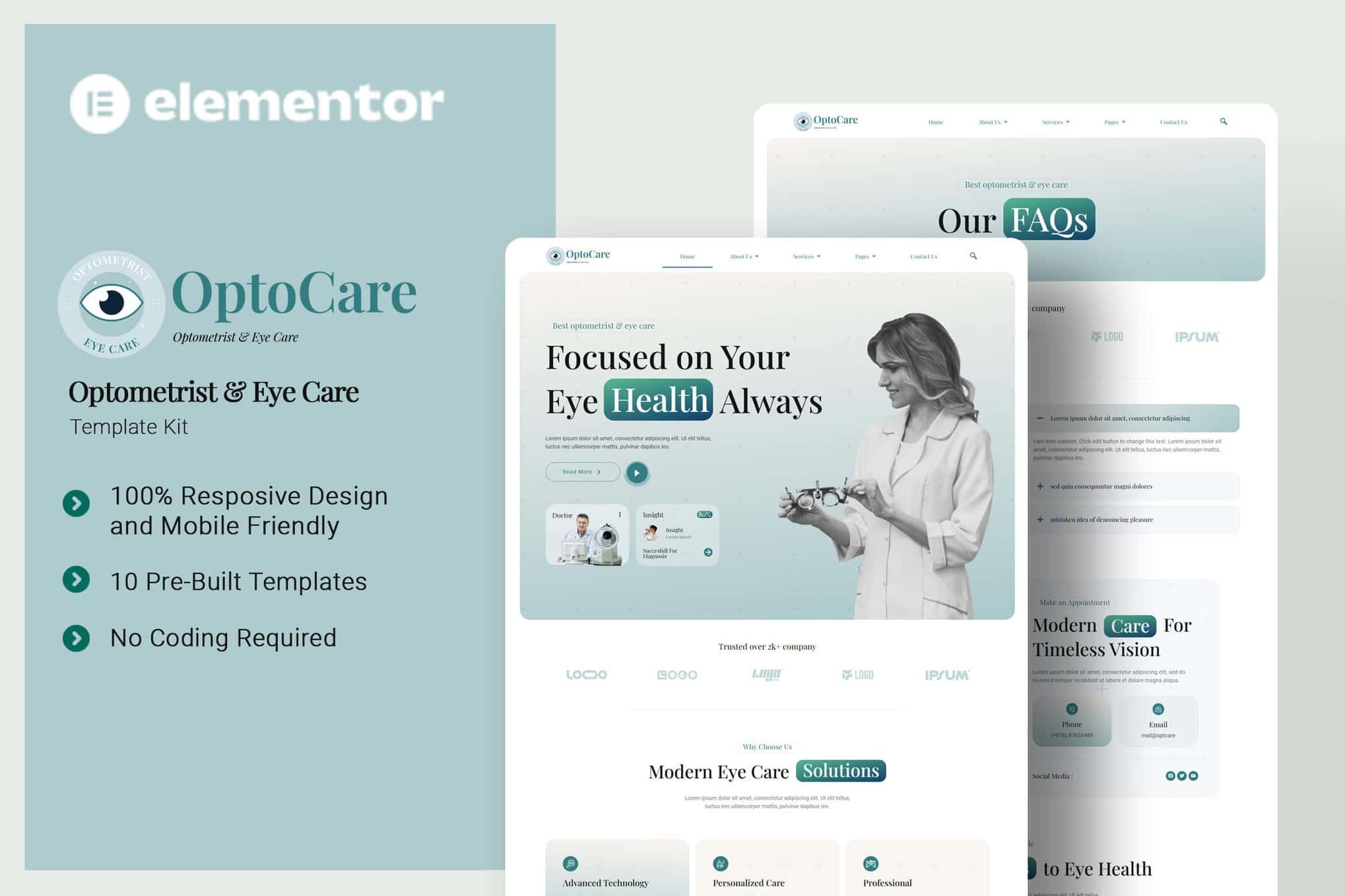 Optocare – Optometrist & Eye Care Elementor Template Kit