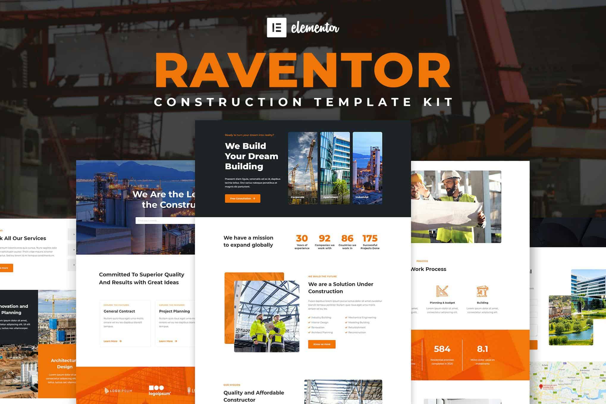 Raventor - Construction & Architecture Elementor Template Kit