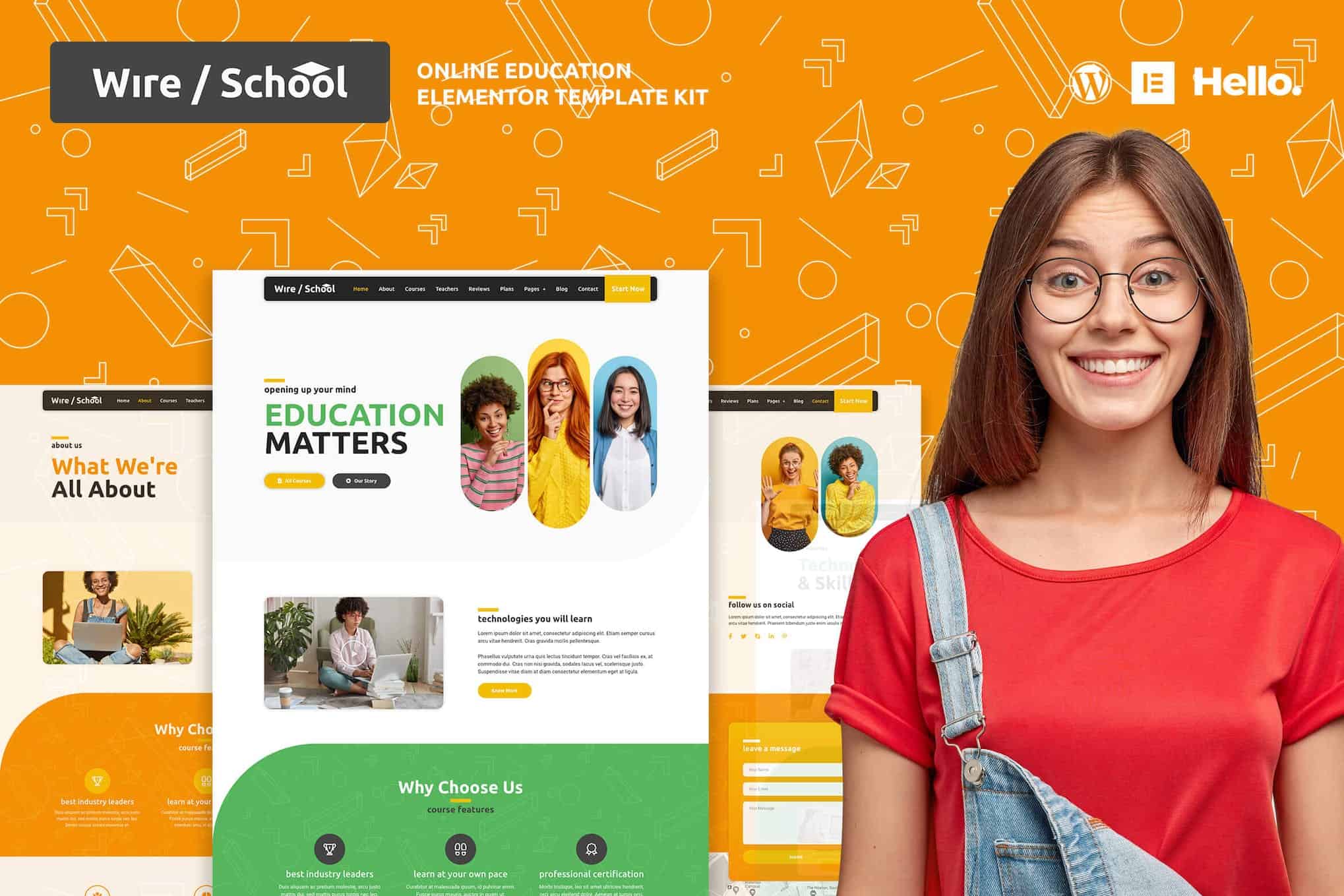Wire School - Online Education Elementor Template Kit