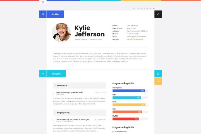 Shift CV Theme by ThemeRex